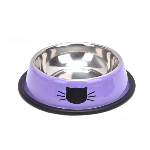 Stainless Steel Bowl for Cats C847 purple