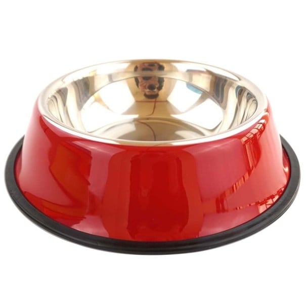 Stainless Steel Bowl for Dogs and Cats red