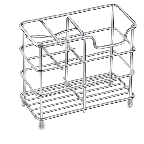 Stainless Steel Desk Organiser 12 x 10.2 cm Freestanding Holder for Toothbrushes, Cosmetics and Brushes Multiple Compartments Bathroom Stand silver