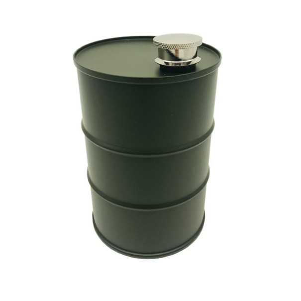 Stainless Steel Drinking Bottle in Barrel Shape army green
