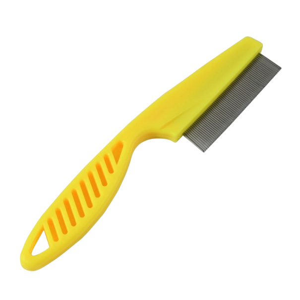 Stainless Steel Flea Comb for Pets Lice Comb with Handle Dog and Cat Grooming Comb for Flea and Egg Removal 14 cm yellow
