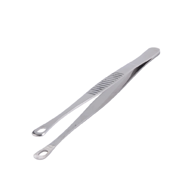 Stainless Steel Piercing Tweezers with Oval Opening Straight Precision Tool for Handling Piercing Jewellery 1