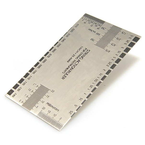 Stainless Steel Ruler for Measuring String Height Silver Gauge for Guitar and Bass Setup Musical Instrument Tool 1
