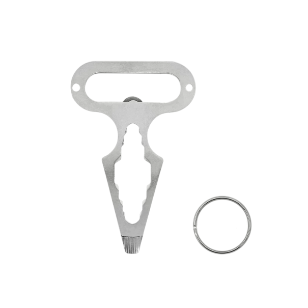 Stainless Steel Self-Defence EDC Bottle Opener Multifunctional Pocket Tool Self-Defence Keychain Pendant Stainless Steel Compact Design 1