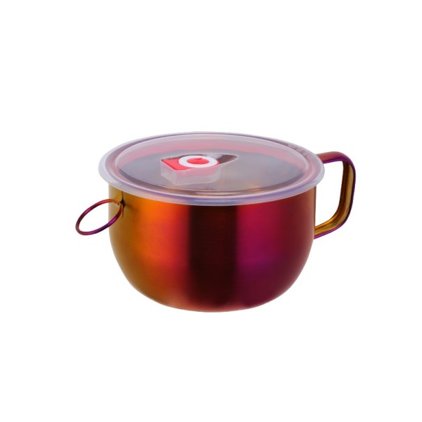 Stainless Steel Soup Bowl red