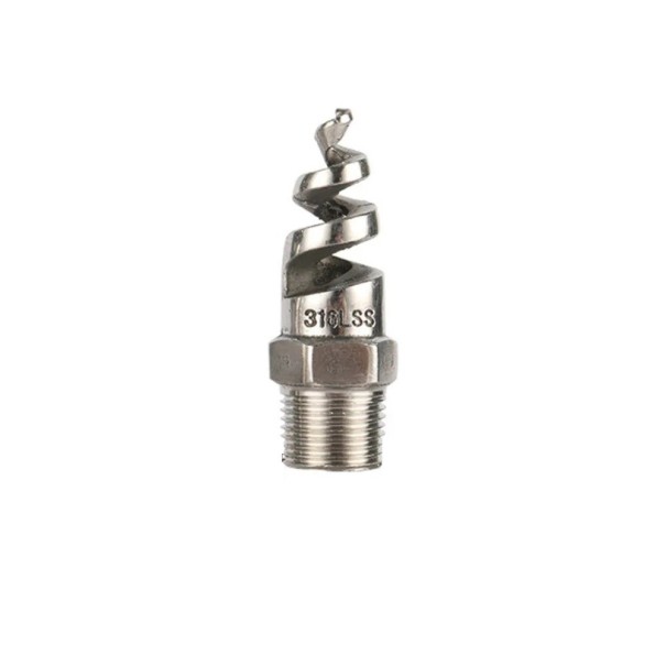 Stainless Steel Spiral Nozzle 3/8" 16.2 mm 316L with External Thread for Clogging Prevention Wide Spray for Irrigation 1