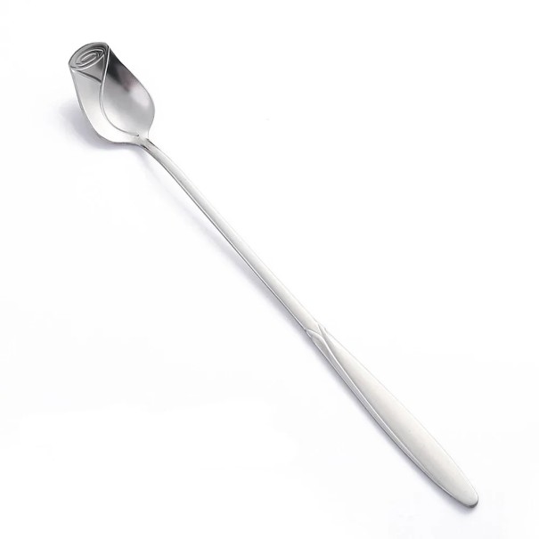 Stainless Steel Tea Spoon 15.2 cm Long Stirring Spoon for Tea Coffee Honey Dessert Salad Decorative Spoon from Stainless Steel Kitchen Utensil silver