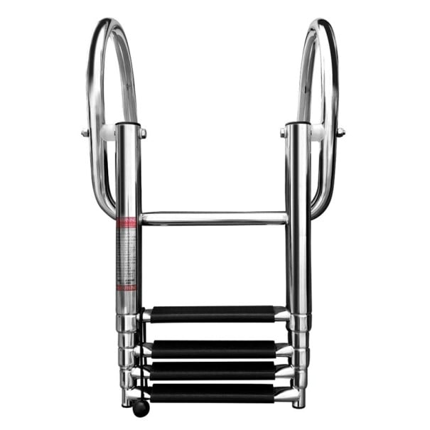 Stainless Steel Telescopic Ladder for Boats 4-Step Folding with Two Handles Length 115 cm Stainless Steel Silver for Boarding from Water to Boat 1