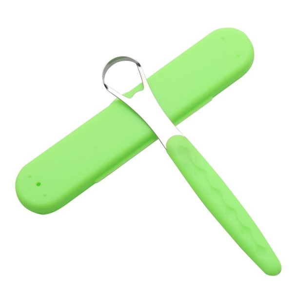 Stainless Steel Tongue Scraper H1899 green