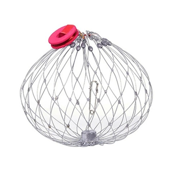 Stalen krabbenkooi 62 cm Stevige krabbenval gemaakt van 20 stalen draden Duurzame metalen constructie Effectieve krabbenvangst Eenvoudig te gebruiken in zowel zoet als zout water 1