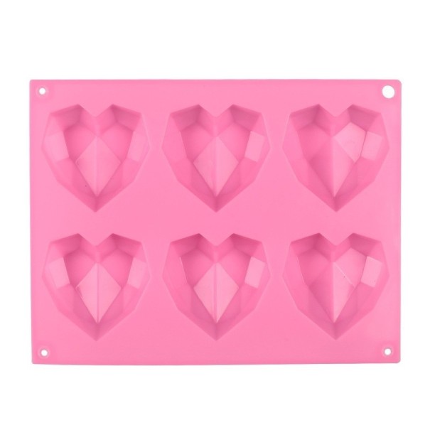 Stampo in silicone a forma di cuore Z138 rosa