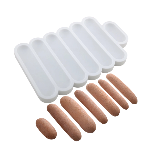 Stampo in silicone per biscotti e dolci 13 × 21 cm forma bianca liscia per dessert allungati e dolci fatti in casa 1