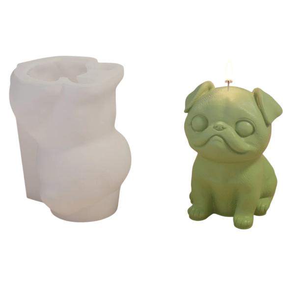 Stampo in silicone per candela a forma di bulldog francese 4,3 x 5,6 cm Stampo per la produzione di candele, saponi, cioccolato e decorazioni originali 1