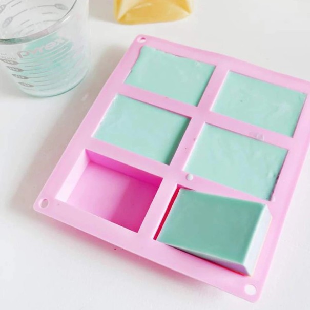 Stampo in silicone per colare sapone e candele Forme rettangolari e quadrate 6 scomparti per la produzione domestica di decorazioni 1