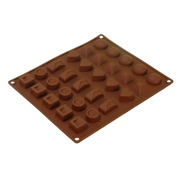 Stampo in silicone per praline di cioccolato Mix 6 forme Produzione domestica di dolci Cottura Praline Ghiaccio Colate in cera Antiaderente Riutilizzabile 1
