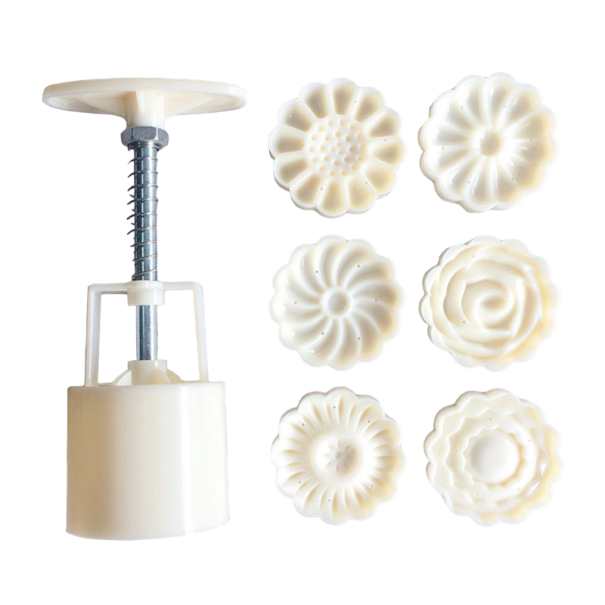 Stampo per mooncake con motivi floreali Set di 6 stampi per dolci 1
