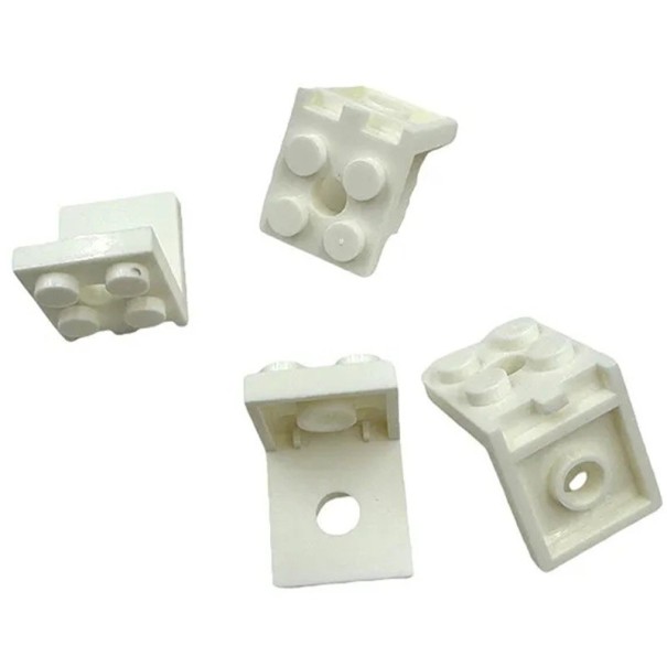 Standaard voor bouwsteenfiguren 15 stuks Houder voor minifiguren met bodemplaatbevestiging Verzamelorganisatie Displaystandaard wit