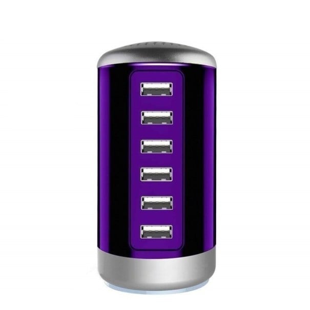 Stație de încărcare 6 porturi 30 W violet