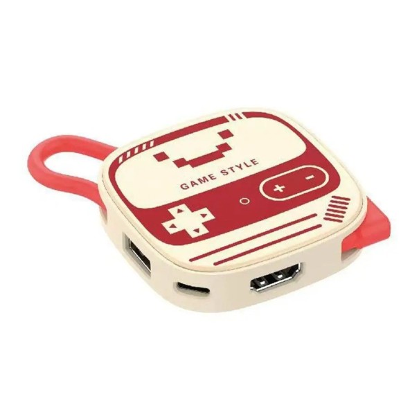 Station d'accueil 3 en 1 USB-C de 2ème génération 60 × 60 × 13 mm 4K 60Hz USB 3.0 5Gbps PD100W Pour Switch 2 Transmission d'image et charge rapide 1