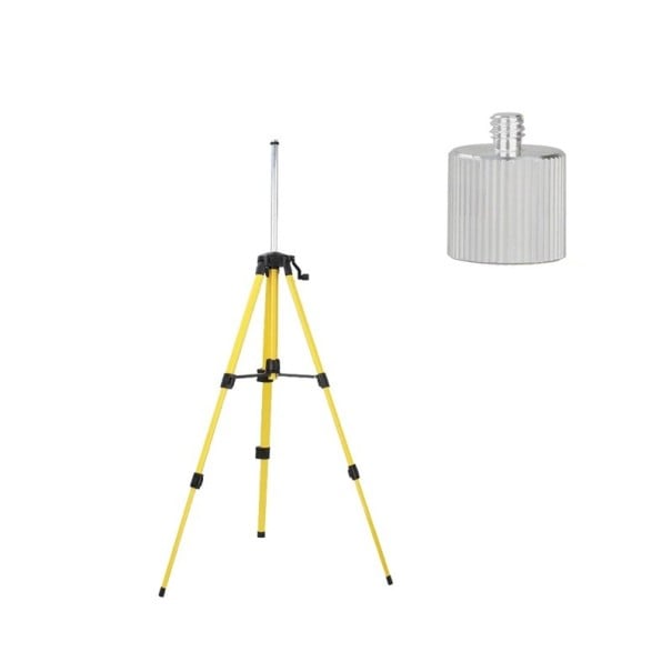 Stativ pro laserovou vodováhu s výsuvným sloupkem do výšky 120 cm s adaptérem 5/8 a 1/4 palce žluto-černý pro měřicí techniku i fotoaparát 1
