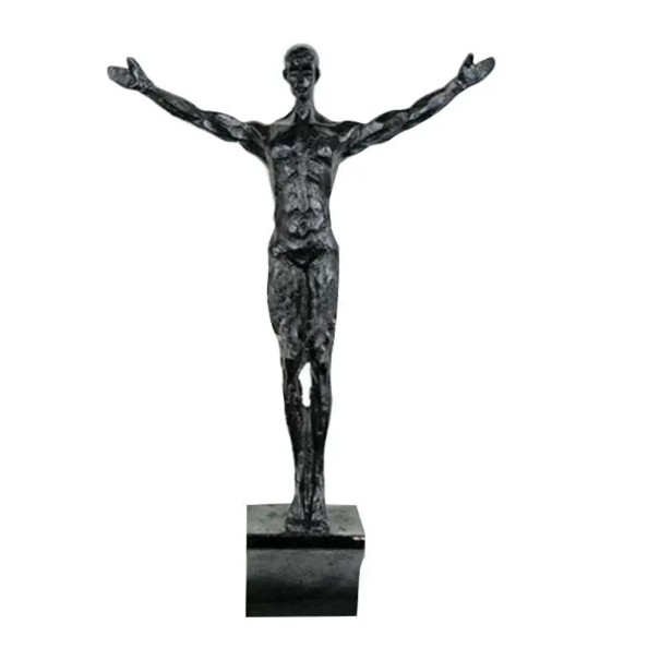 Statue en résine 15 x 23 cm Homme les bras écartés Statue décorative pour l'intérieur ou figurine de collection 1