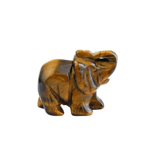 Statuetă decorativă din cristal sculptat manual, elefant din aventurină verde, simbol al fericirii, ornament de meditație din piatră Reiki, jad natural maro