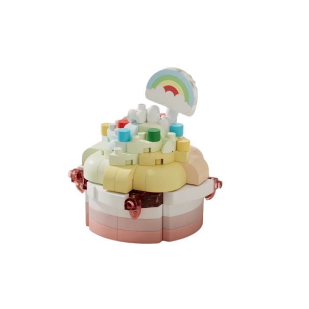 Stavebningssæt regnbue-kage 4.65 x 4.65 x 5.2 cm 161 stk Mini blokke Sød dessert Farverig dekoration Mikro mursten til børn fra 8 år og voksne 1