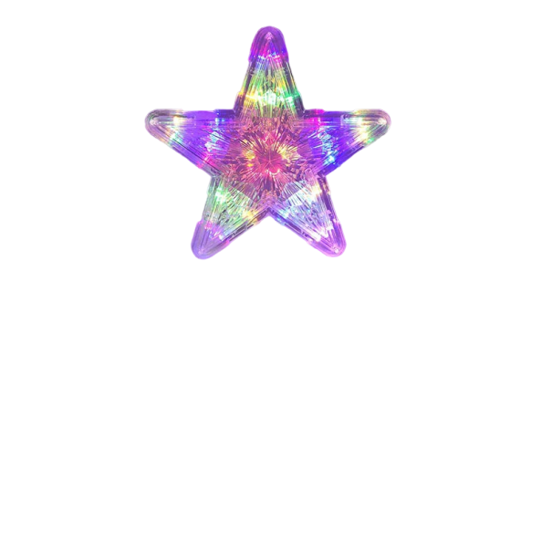 Steaua de Crăciun strălucitoare cu LED 23 cm multicolor