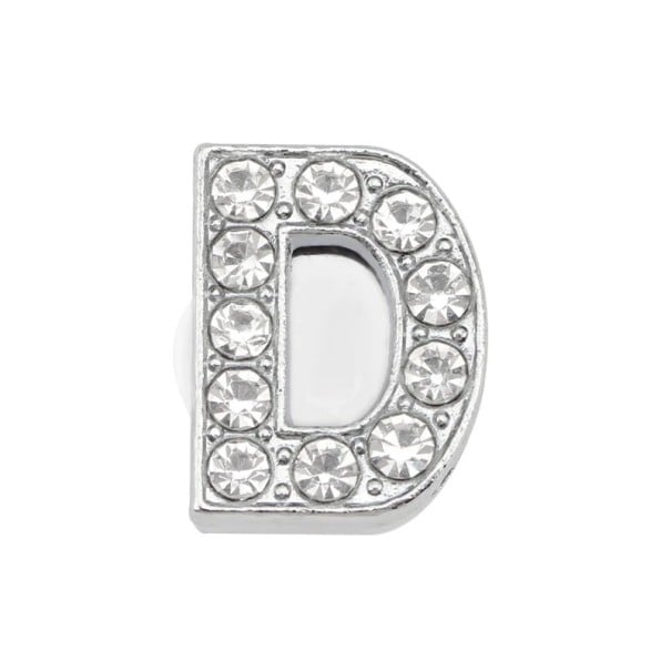 Steentjes decoratie voor crocs letter D 2,5–3 cm PVC zilveren decoratie voor het personaliseren van schoenen en het creëren van initialen 1