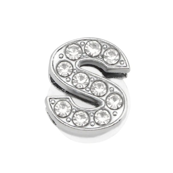 Steentjes decoratie voor crocs letter S 2,5–3 cm PVC zilveren decoratie voor schoenen ter personalisatie en accentuering van details 1