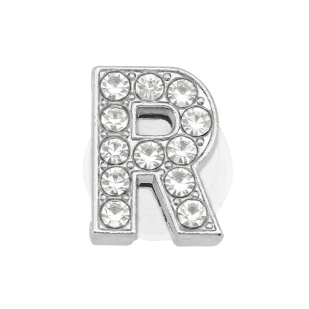 Steentjesdecoratie voor crocs letter R 2,5–3 cm PVC zilveren decoratie voor schoenen ter personalisatie en accentuering van stijl 1