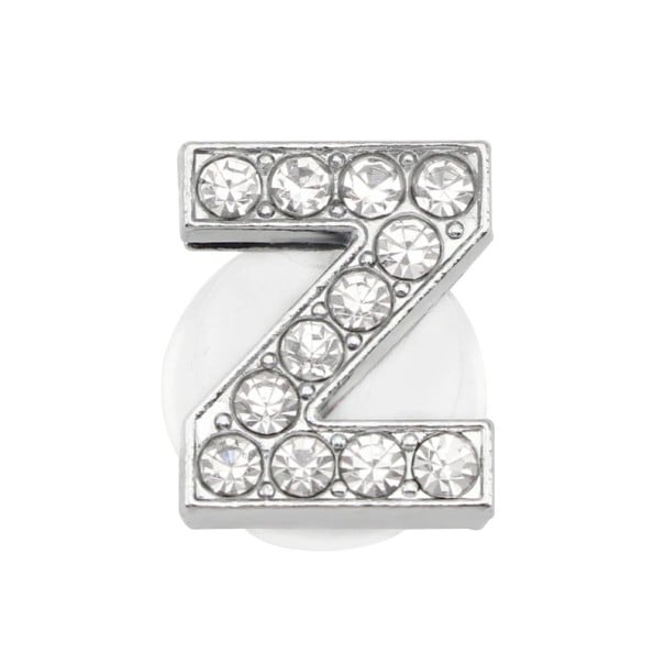 Steentjesdecoratie voor crocsy letter Z 2,5–3 cm PVC zilveren decoratie voor schoenen ter personalisatie en detailverrijking 1