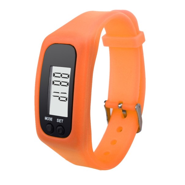 Stegräknare som ett armbandsur orange