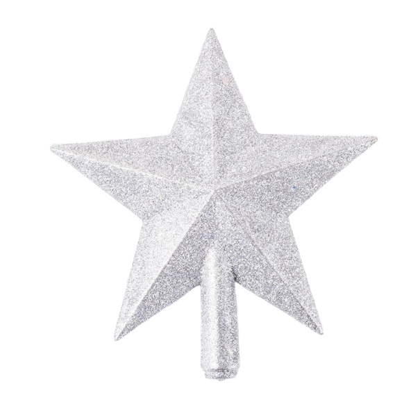 Stella per albero di Natale 20 cm argento