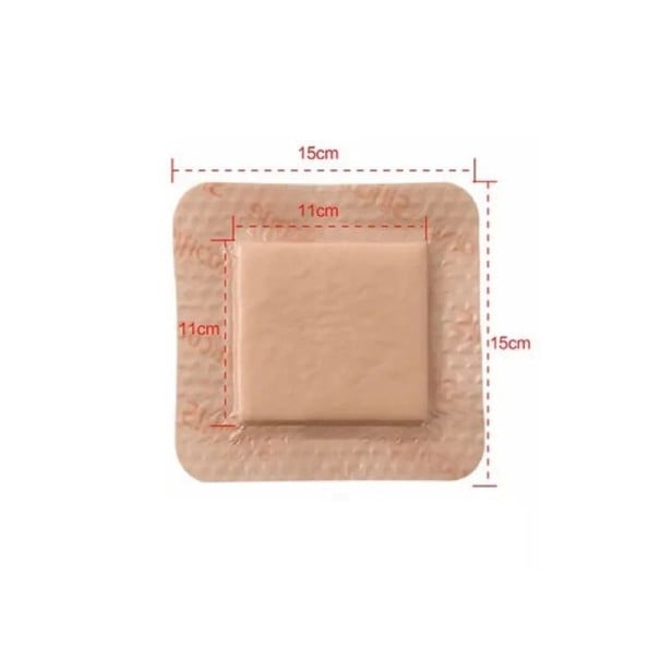 Sterilní silikonový pěnový obvaz vodotěsný 15 × 15 cm s absorpční vrstvou 11 × 11 cm pro krytí ran 1
