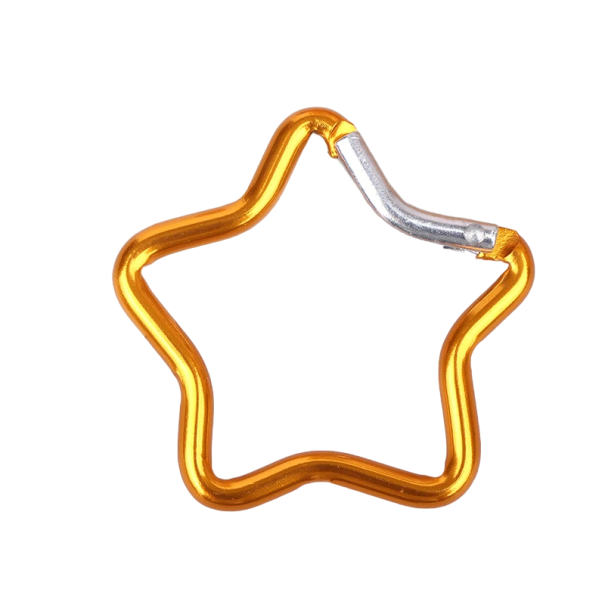 Sternförmiger Kletterkarabiner 4,8 x 4,8 cm Edelstahlkarabiner golden