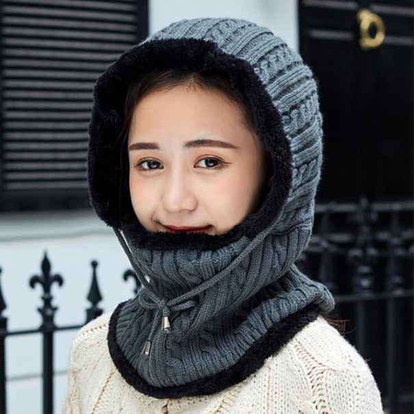 Stickad balaclava för kvinnor grå