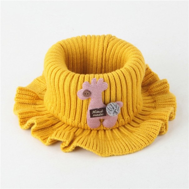 Stickad barnscarf A171 gul