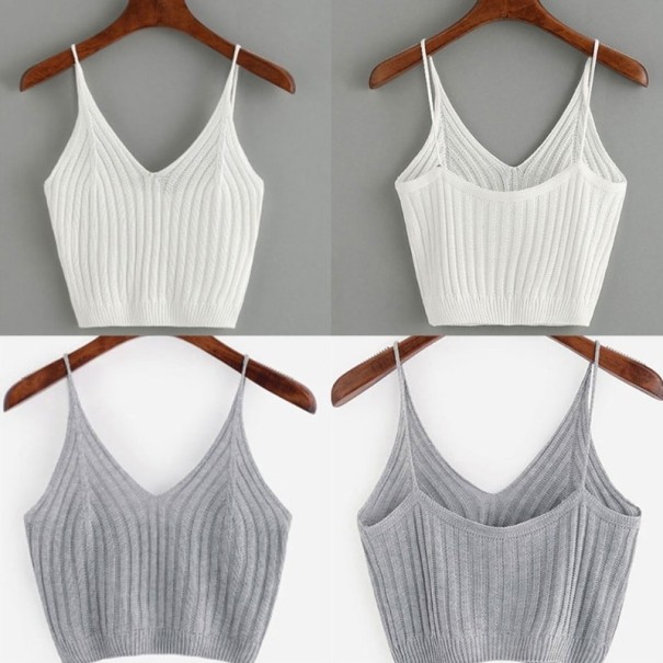 Stickad crop top för kvinnor
