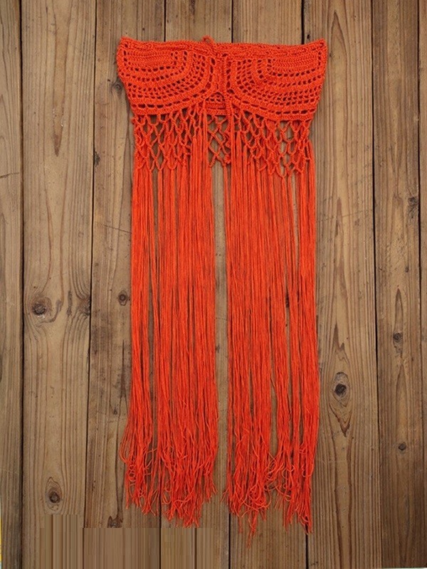 Stickad kjol för kvinnor P1138 orange