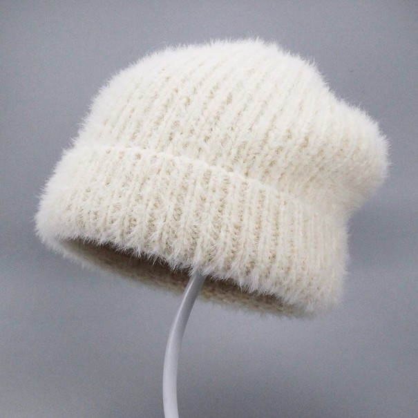 Stickad mössa för kvinnor beige