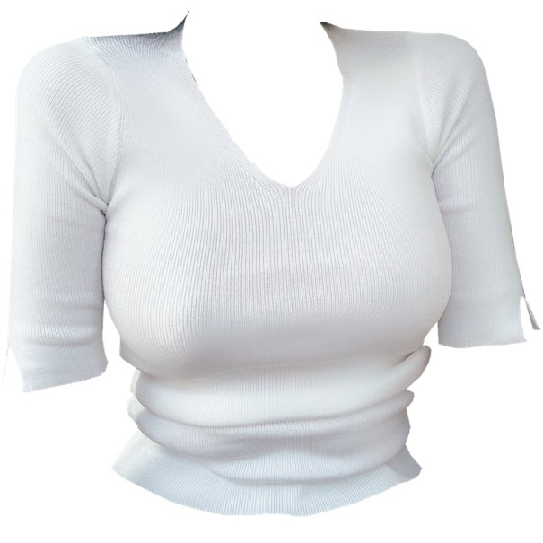 Stickad T-shirt för kvinnor