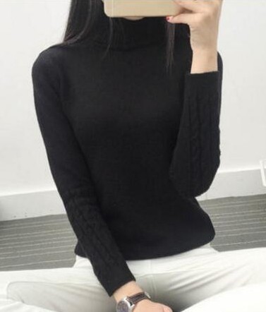 Stickad turtleneck dam J2858 lila S