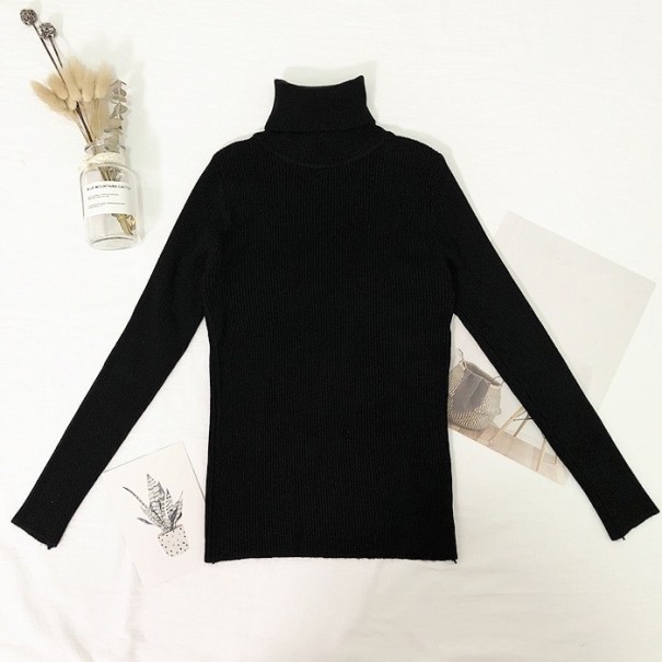 Stickad turtleneck för kvinnor svart