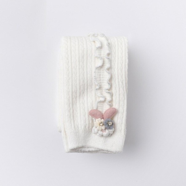 Stickade flickleggings T2475 3-5 år 1