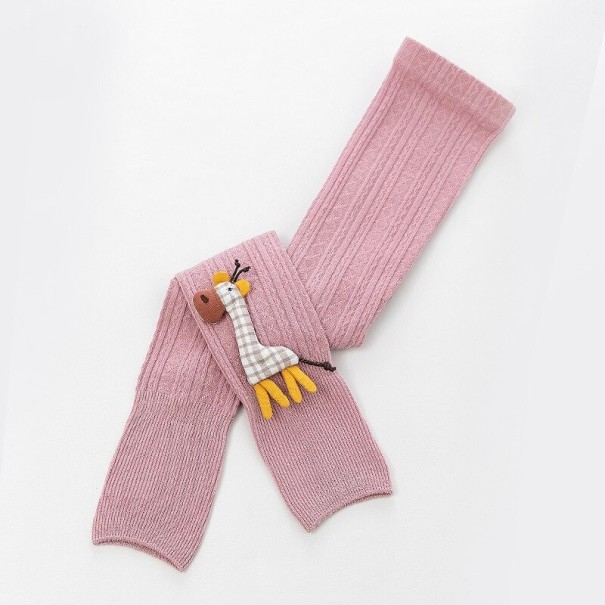 Stickade flickleggings T2491 rosa 6