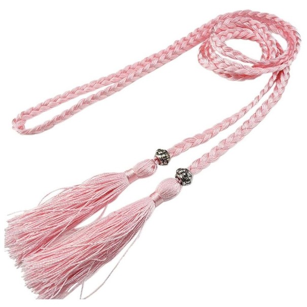 Stickat bälte för kvinnor L60 rosa
