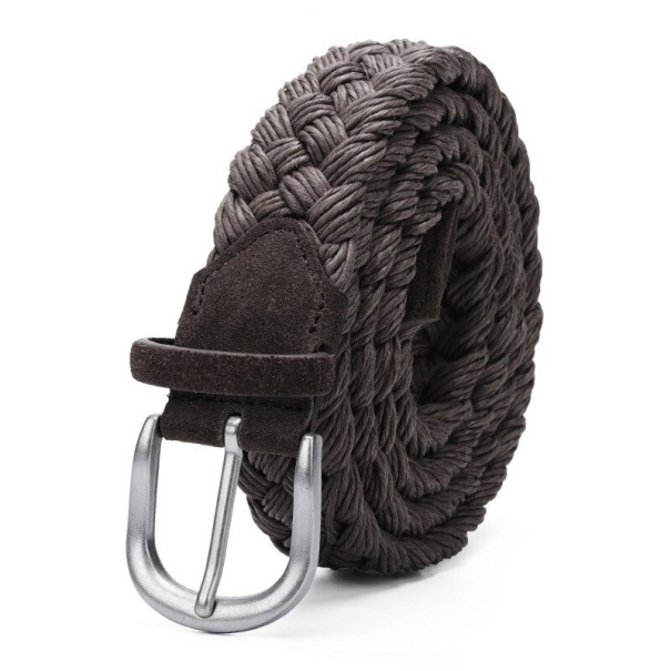 Stickat bälte för män L426 brun 120 cm