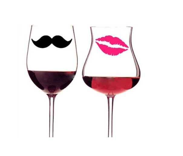 Stickers 10x Moustache and 10x Lips 1