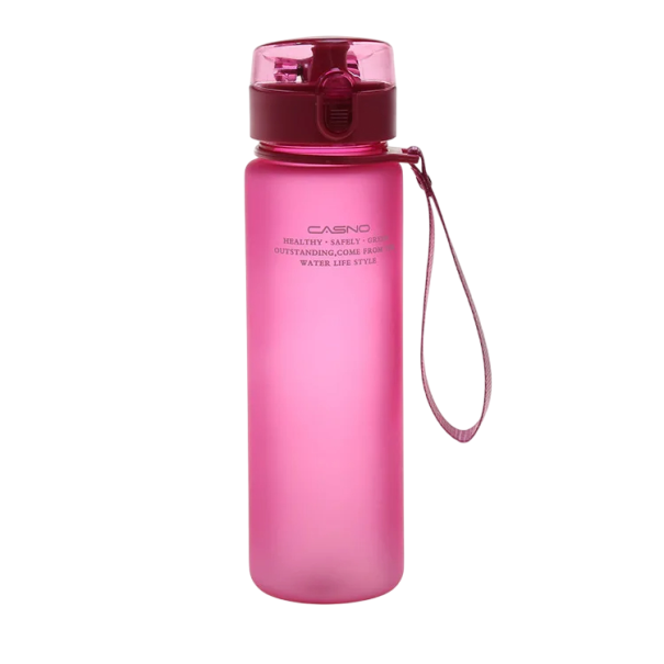 Sticla de apa 700 ml Sticla de hidratare sportiva cu capac rezistent la scurgeri Sticla de baut usoara din plastic Design ergonomic Gât lat Usor de curatat roz